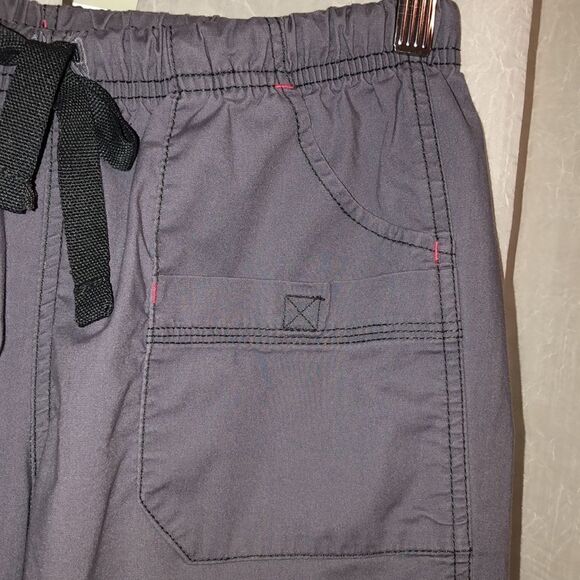wonder wink SP Gray Pink Cargo Style Drawstring Scrub Pants - Picture 7 of 13